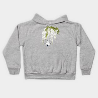 Paradise Flycatcher + White Wisteria Kids Hoodie